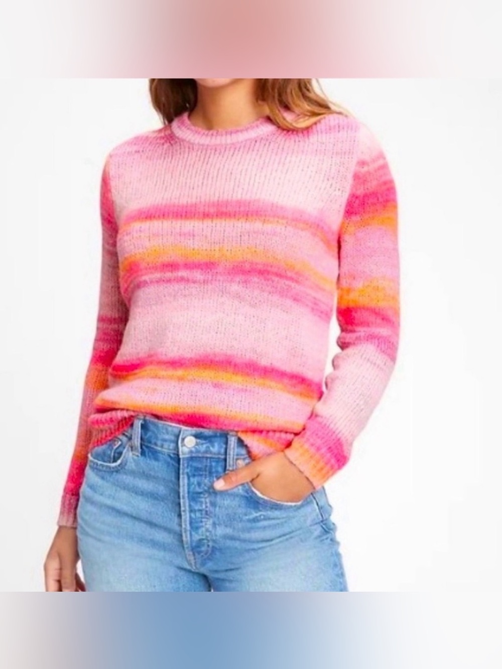 GAP Forever Cozy Sweater in an Ombré Pink Multi Space Dye Colour-way Size Small
